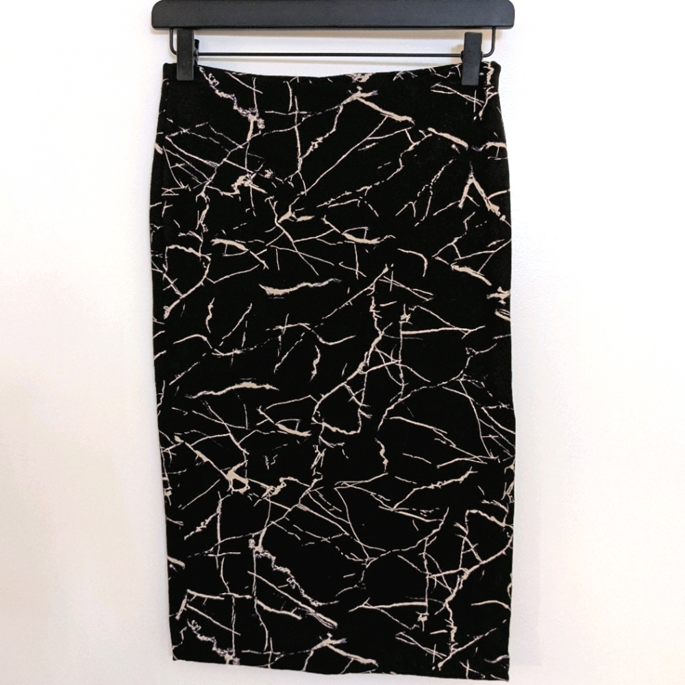 NWOT Marble Bodycon Midi Skirt